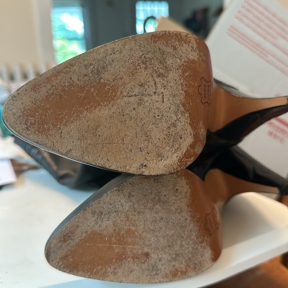 🔥🔥80s Italian Vintage Heeled Boots Mixed Media Leather 38/7.5 or 8 Amazing - Picture 11 of 12